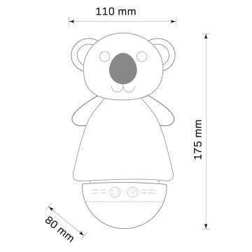 LED RGB Dětská noční lampička s melodií 3xAAA/5V koala