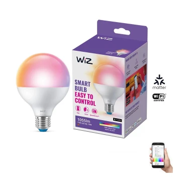 LED RGB Stmívatelná žárovka G95 E27/11W/230V 2200-6500K Wi-Fi - WiZ