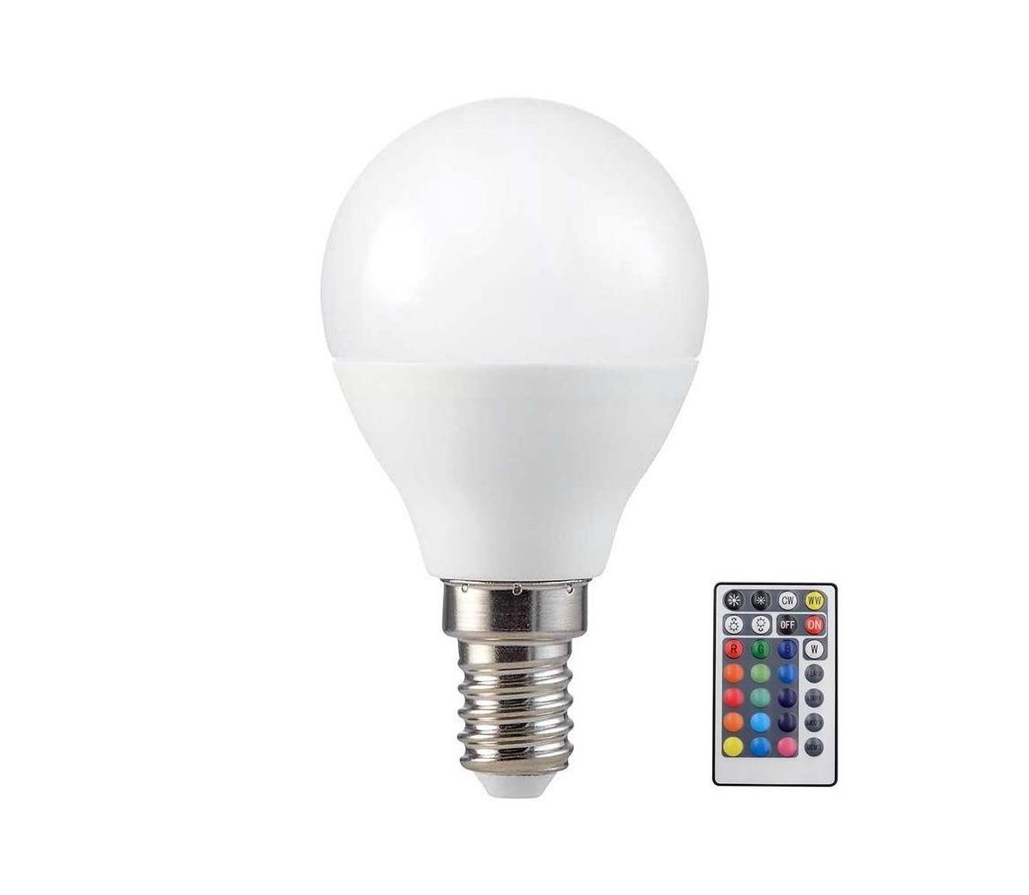 V-Tac LED RGB Stmívatelná žárovka P45 E14/4,8W/230V 3000K + dálkové ovládání VT1088