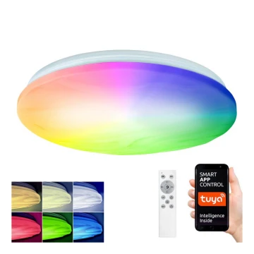 LED RGB Stmívatelné stropní svítidlo WAVE LED/30W/230V Wi-Fi Tuya + dálkové ovládání