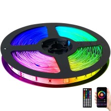 LED RGB Stmívatelný pásek LED/12,5W/230V 5 m + dálkové ovládání