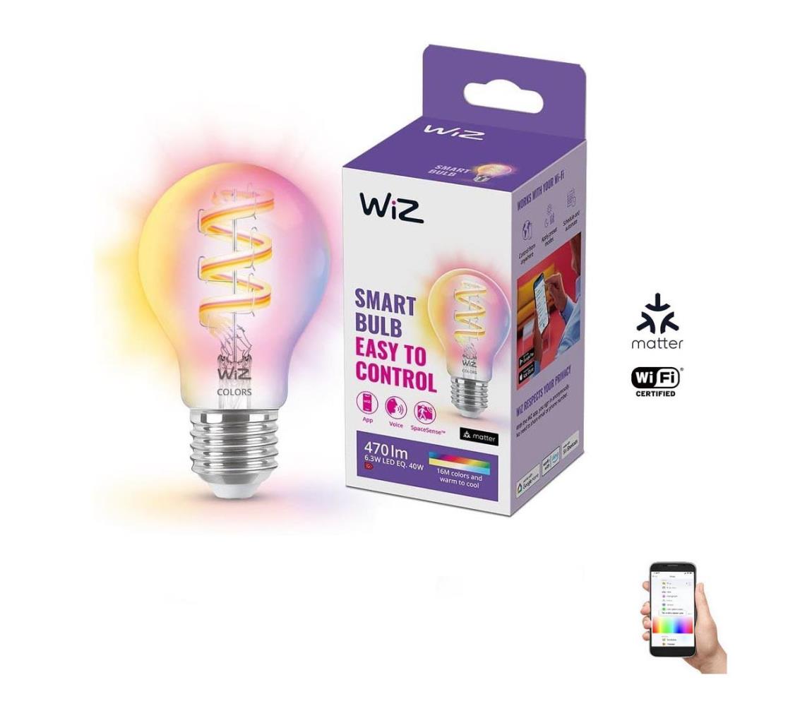 WiZ LED RGBW Stmívatelná žárovka A60 E27/6,3W/230V 2200-6500K Wi-Fi - WiZ WI0130