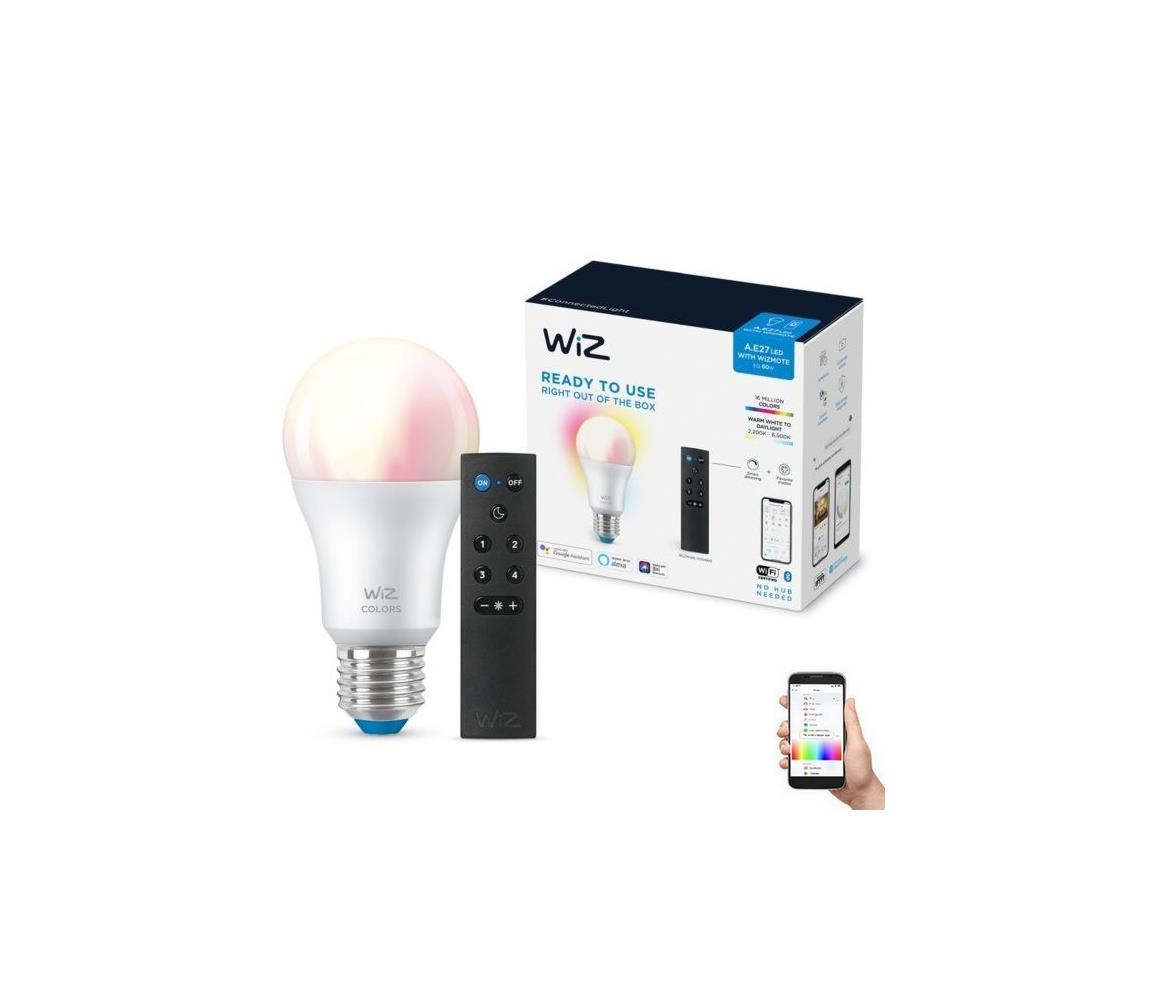 WiZ LED RGBW Stmívatelná žárovka A60 E27/8,5W/230V 2200-6500K CRI 90 Wi-Fi+DO - WiZ WI0151
