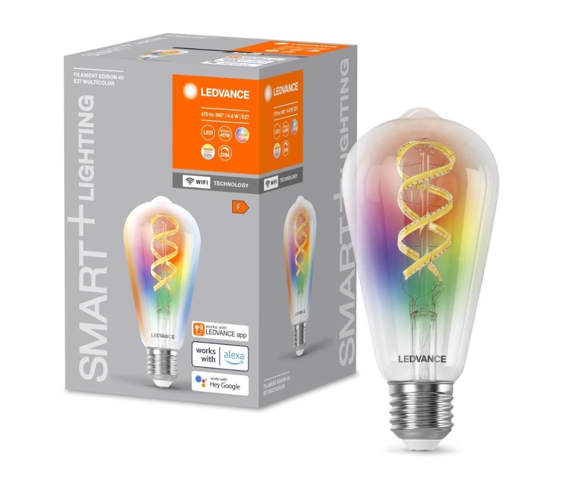 Ledvance LED RGBW Stmívatelná žárovka SMART+ E27/4,8W/230V 2700-6500K Wi-Fi - Ledvance P225563