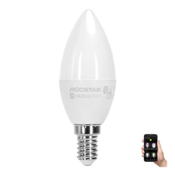 LED RGBW Žárovka C37 E14/4,9W/230V 2700-6500K - Aigostar