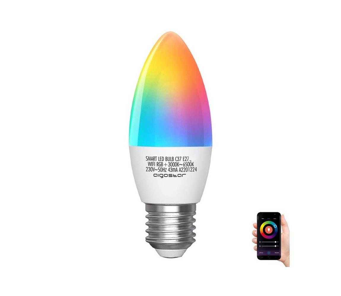  B.V. LED RGBW Žárovka C37 E27/5W/230V 3000-6500K Wi-Fi -  