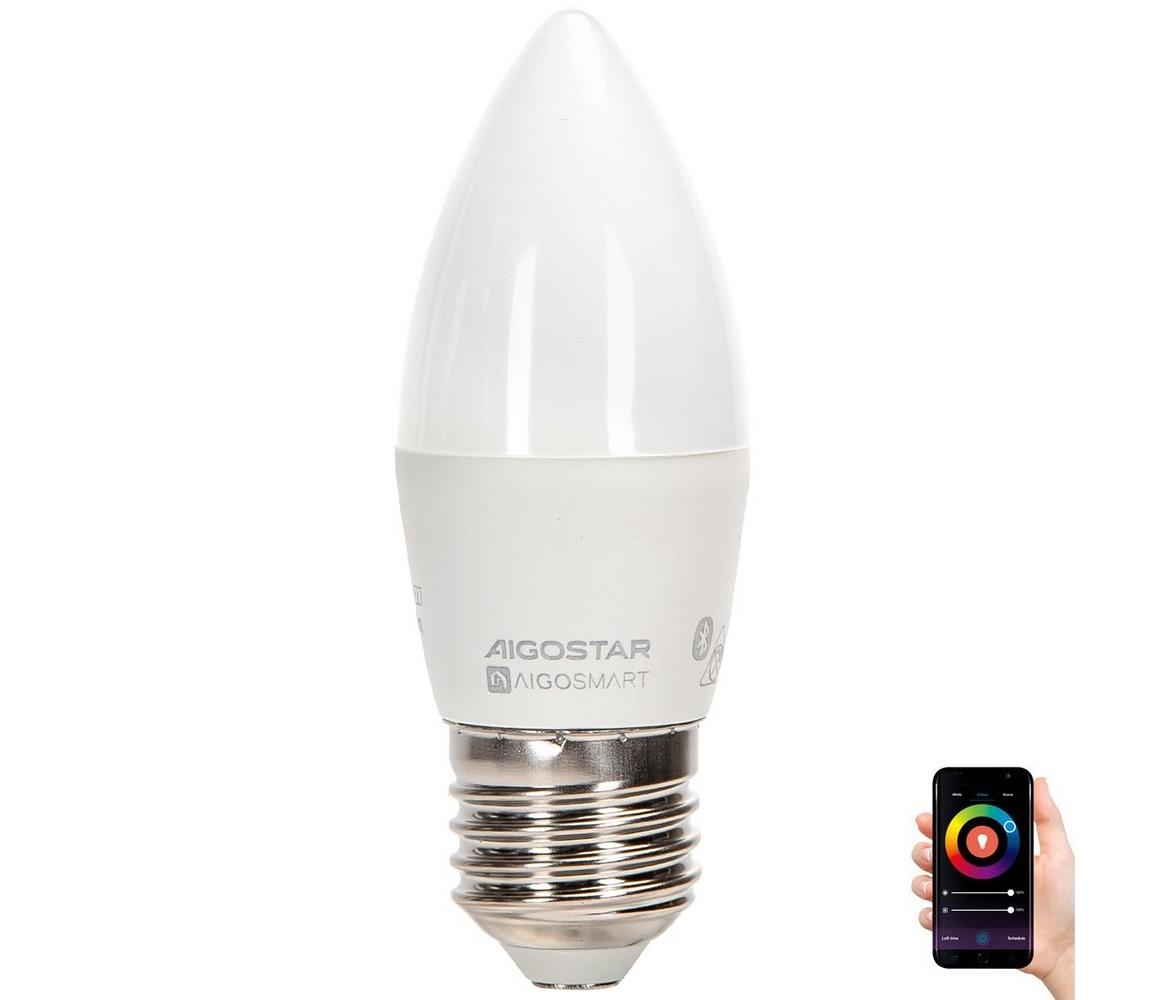 Aigostar B.V. LED RGBW Žárovka C37 E27/6,5W/230V 2700-6500K - Aigostar AI0586