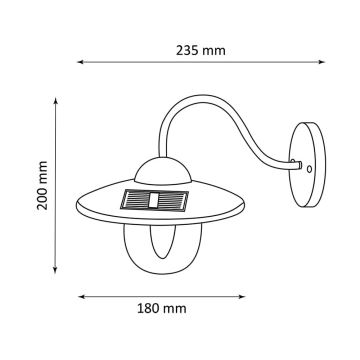 LED Solární nástěnné svítidlo DALI LED/1,2V IP44