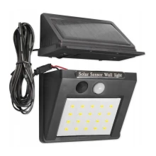 LED Solární nástěnné svítidlo se senzorem a externím panelem LED/0,55W/3,7V IP65