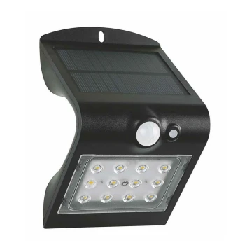 LED Solární nástěnné svítidlo se senzorem LED/1,5W IP65
