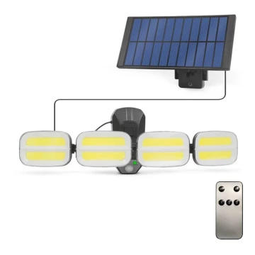 LED Solární reflektor se senzorem 4xLED/2,5W/6V IP65 + dálkové ovládání