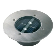 LED Solární reflektor se senzorem LED/0,12W/2xAAA IP67 nerez kruh