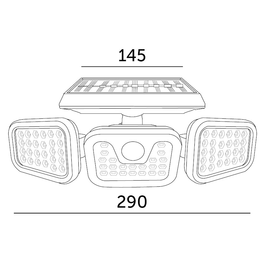 LED Solární reflektor se senzorem LED/1,5W/3,7V 6000K IP44