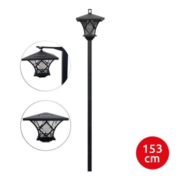 LED Solární venkovní lampa 3v1 LED/1,2V IP44 černá