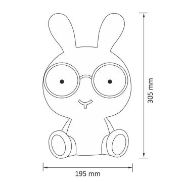 LED Stmívatelná dětská noční lampička LED/2,5W králík modrá