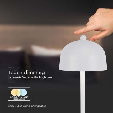 LED Stmívatelná dobíjecí dotyková stolní lampa LED/1W/5V 3000-6000K 1800 mAh bílá