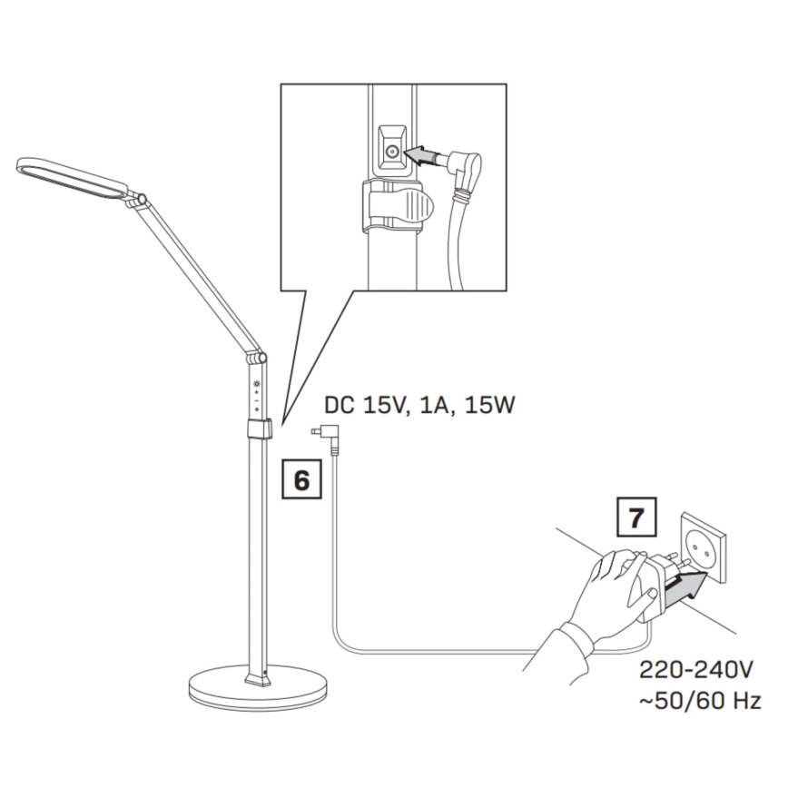 LED Stmívatelná dotyková stojací lampa FERRARA LED/13W/230V 3000/4000/6000K bílá