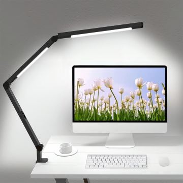 LED Stmívatelná dotyková flexibilní stolní lampa LED/12W/230V 3000/4000/5000/6500K CRI 92 černá