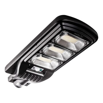 LED Stmívatelná solární pouliční lampa se senzorem LED/180W/6V 11000 mAh 6500K IP65 černá + dálkové ovládání