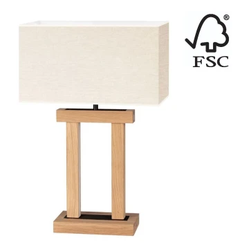 LED Stmívatelná stolní lampa HAKON 1xE27/40W+ 2xLED/7,5W/230V 55 cm dub – FSC certifikováno