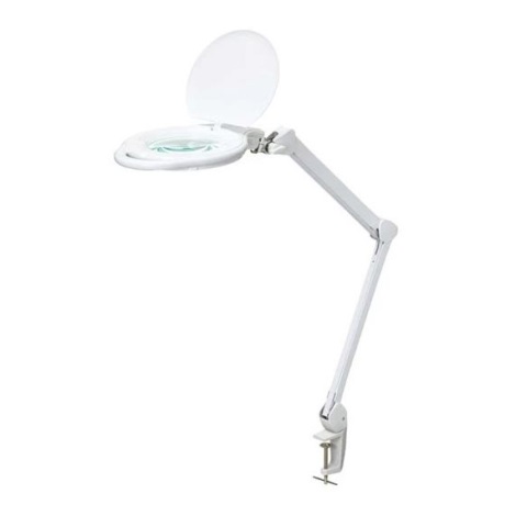 LED Stmívatelná stolní lampa s lupou LED/10W/230V bílá