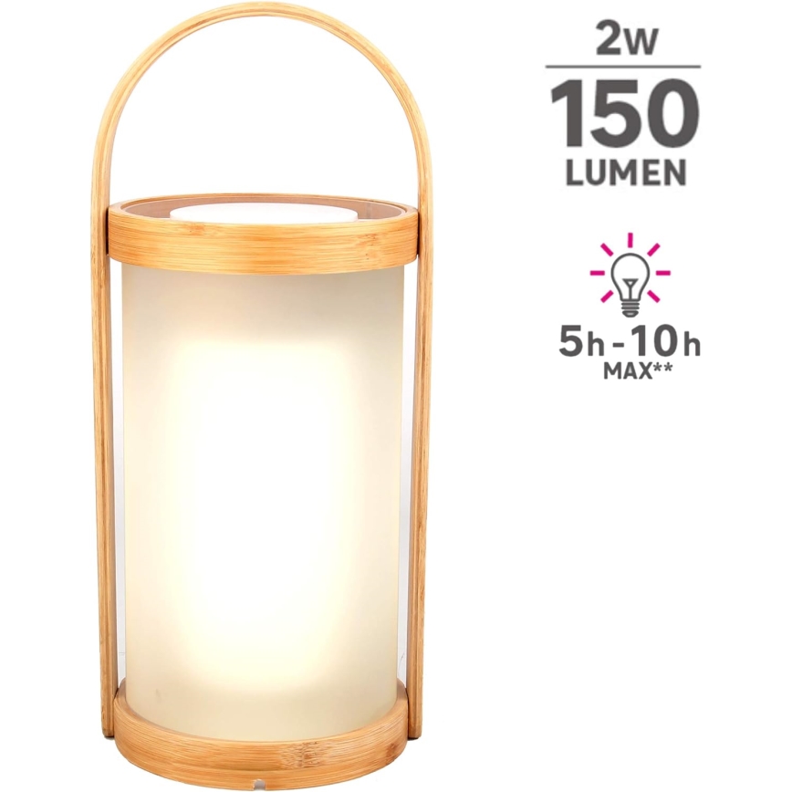 LED Stmívatelná venkovní lampa CARDEA LED/2W/5V bambus IP44