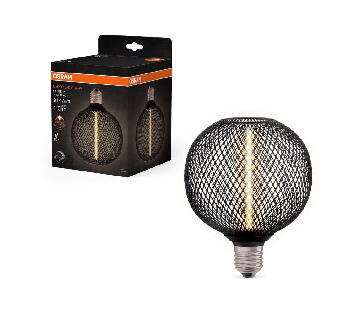 Osram LED Stmívatelná žárovka DECOR  FILAMENT G125 E27/3,5W/230V 1800K černá - Osram 