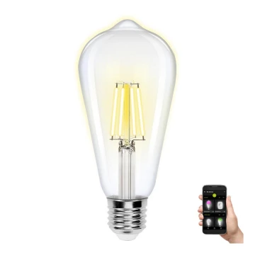 LED Stmívatelná žárovka FILAMENT ST64 E27/6W/230V 2700-6500K Wi-Fi - Aigostar