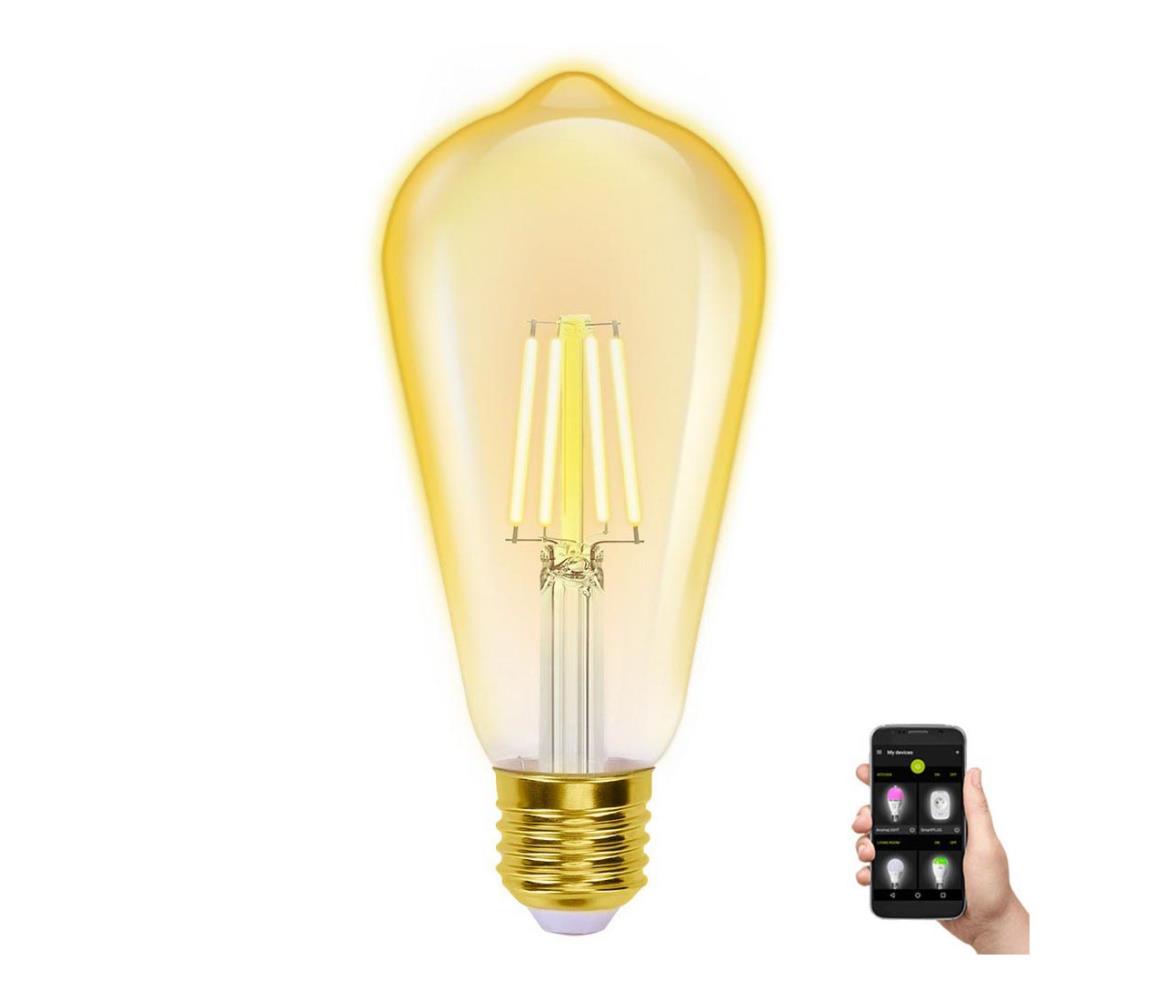  B.V. LED Stmívatelná žárovka FILAMENT ST64 E27/6W/230V 2700-6500K Wi-Fi -  