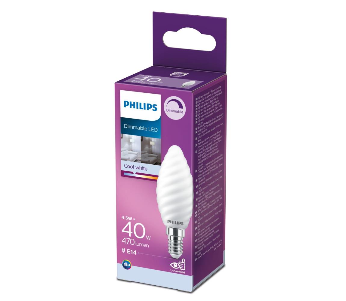 Philips LED Stmívatelná žárovka Philips E14/4,5W/230V 4000K 