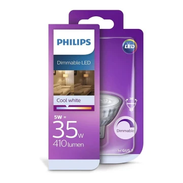 LED Stmívatelná žárovka Philips GU5,3/5W/12V 4000K