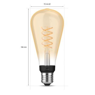 LED Stmívatelná žárovka Philips Hue WHITE FILAMENT ST72 E27/7W/230V 2100K