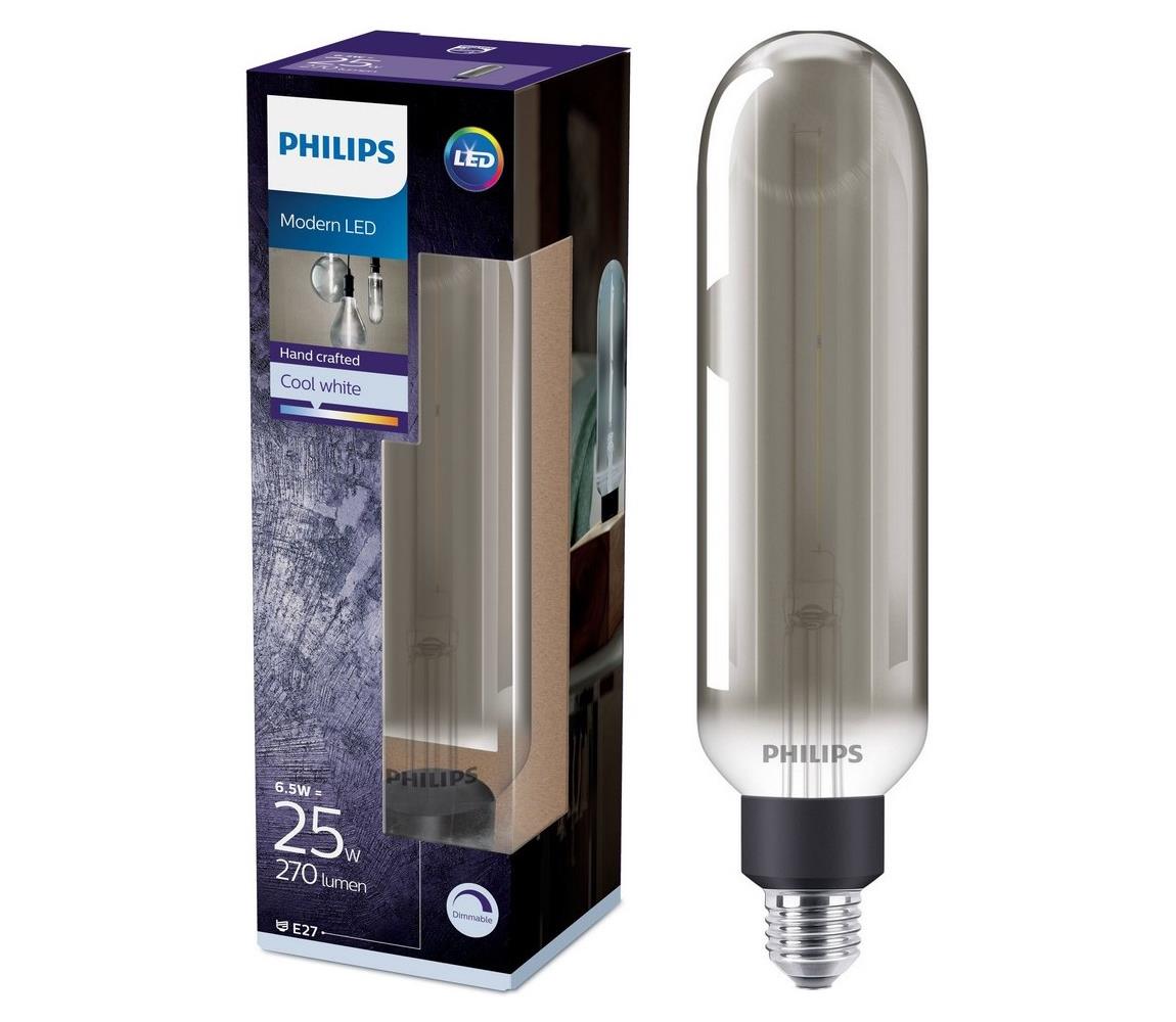Philips LED Stmívatelná žárovka SMOKY VINTAGE Philips T65 E27/6,5W/230V 4000K P3395