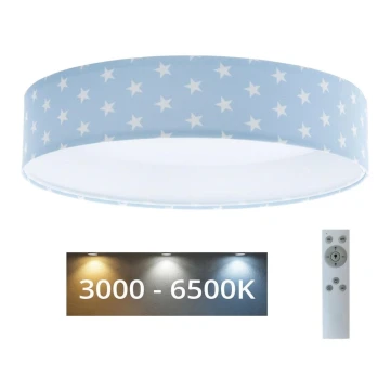 LED Stmívatelné dětské stropní svítidlo SMART GALAXY KIDS LED/24W/230V 3000-6500K hvězdičky modrá/bílá + dálkové ovládání