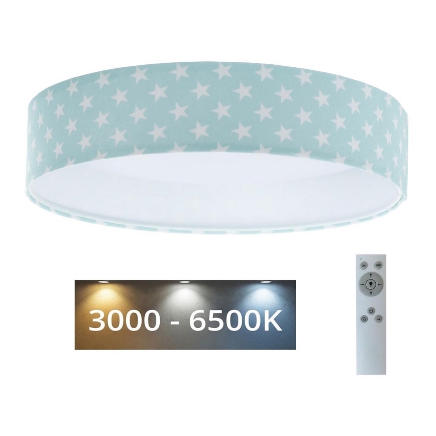 LED Stmívatelné dětské stropní svítidlo SMART GALAXY KIDS LED/24W/230V 3000-6500K hvězdičky zelená/bílá + dálkové ovládání