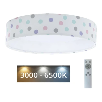 LED Stmívatelné dětské stropní svítidlo SMART GALAXY KIDS LED/24W/230V 3000-6500K puntíky pestrobarevná + dálkové ovládání