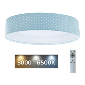 LED Stmívatelné dětské stropní svítidlo SMART GALAXY KIDS LED/24W/230V 3000-6500K puntíky tyrkysová/bílá + dálkové ovládání