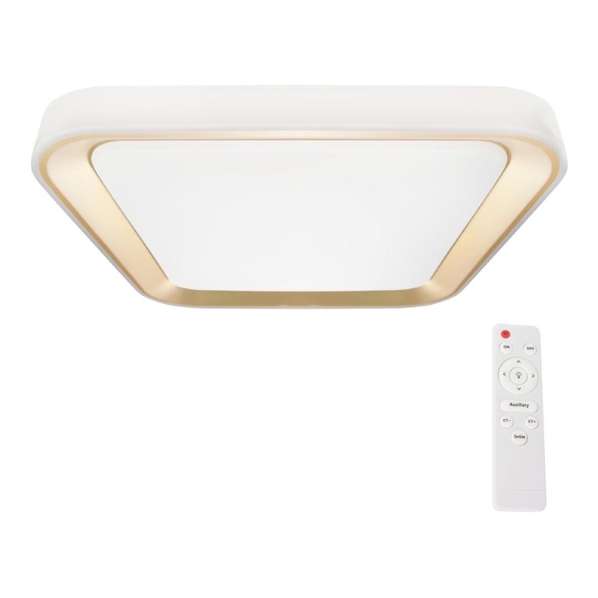 LED Stmívatelné stropní svítidlo QUADRO LED/38W/230V 3000-6000K bílá/zlatá + dálkové ovládání