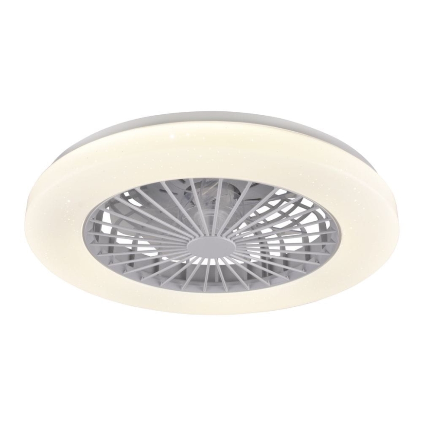 LED Stmívatelné stropní svítidlo s ventilátorem LIBYA LED/48W/230V 3000-6500K bílá + dálkové ovládání