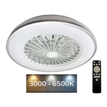 LED Stmívatelné stropní svítidlo s ventilátorem OPAL LED/48W/230V 3000-6500K + dálkové ovládání