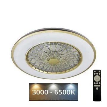 LED Stmívatelné stropní svítidlo s ventilátorem OPAL LED/48W/230V 3000-6500K + dálkové ovládání