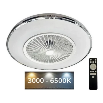 LED Stmívatelné stropní svítidlo s ventilátorem OPAL LED/72W/230V 3000-6500K + dálkové ovládání