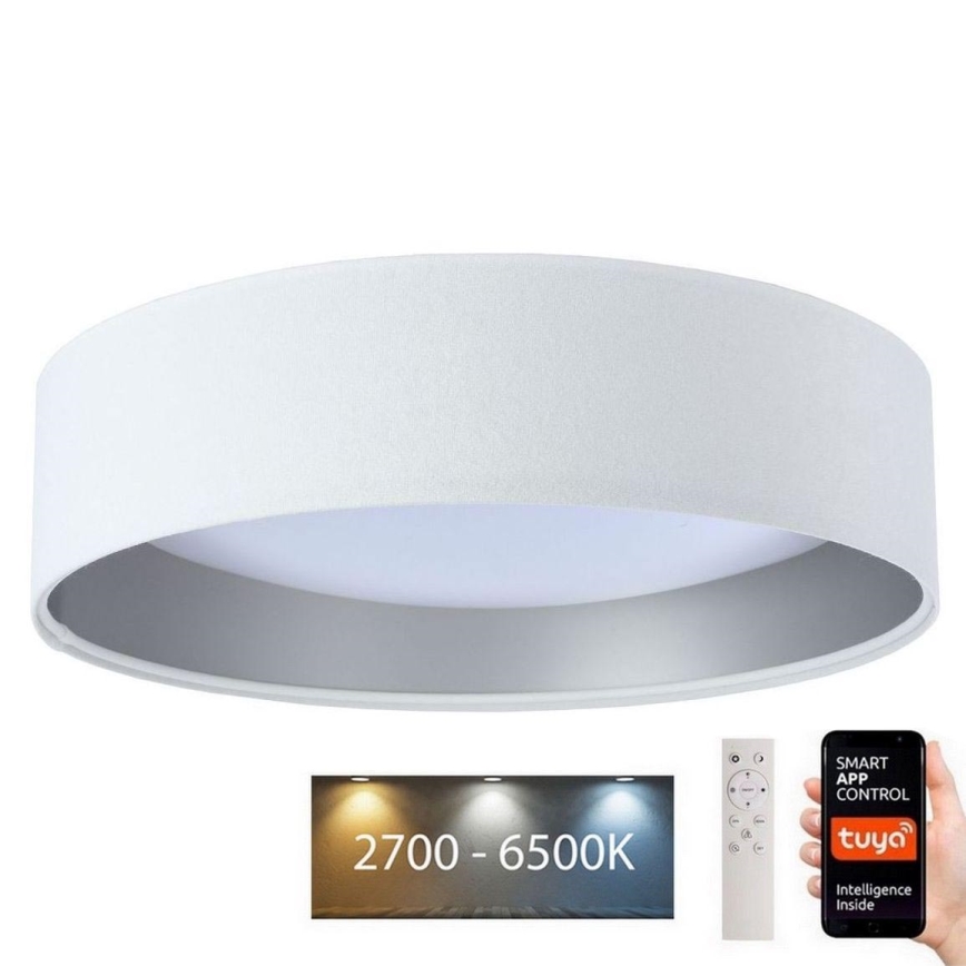 LED Stmívatelné stropní svítidlo SMART GALAXY LED/36W/230V pr. 55 cm 2700-6500K Wi-Fi Tuya bílá/stříbrná + dálkové ovládání