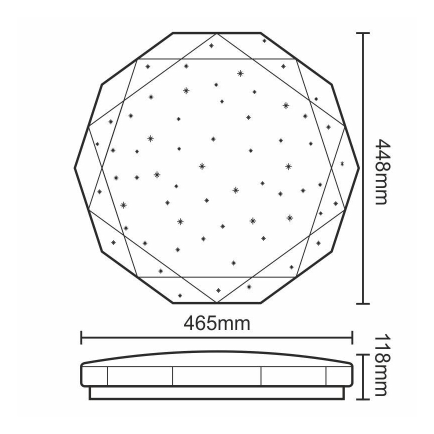 LED Stmívatelné stropní svítidlo STARS LED/50W/230V + dálkové ovládání 