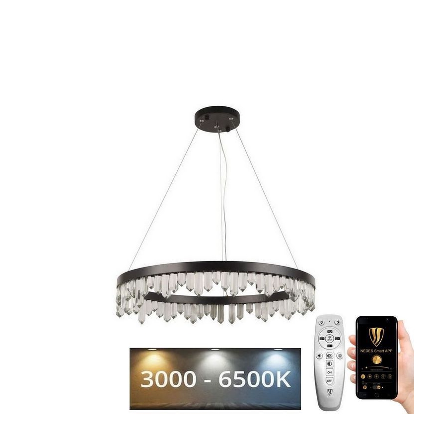 LED Stmívatelný křišťálový lustr na lanku LED/40W/230V 3000-6500K + dálkové ovládání