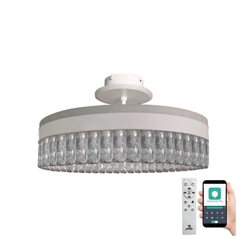 LED Stmívatelný křišťálový přisazený lustr LED/75W/230V 3000-6500K bílá + dálkové ovládání