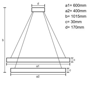 LED Stmívatelný lustr na lanku LED/100W/230V 3000-6500K + dálkové ovládání