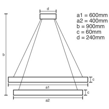 LED Stmívatelný lustr na lanku LED/135W/230V 3000-6500K + dálkové ovládání