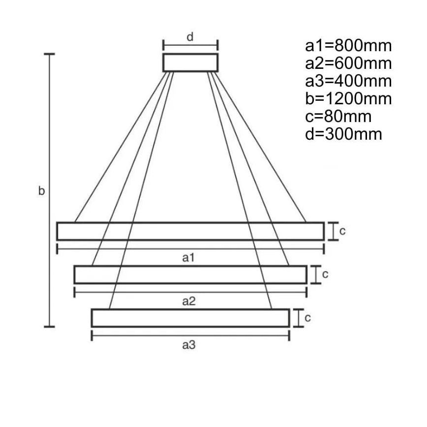 LED Stmívatelný lustr na lanku LED/170W/230V 3000-6500K + dálkové ovládání