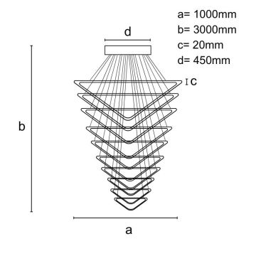 LED Stmívatelný lustr na lanku LED/385W/230V 3000-6500K + dálkové ovládání